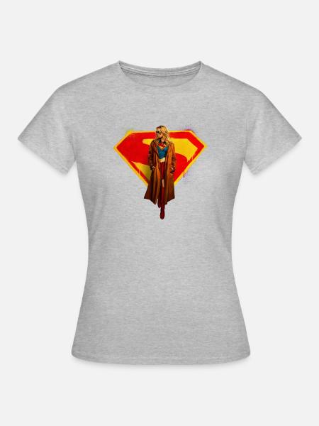Supergirl Movie Kara Vor Supergirl Emblem  - Frauen T-Shirt - Grau meliert