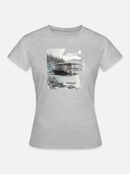 Aqua Lodge Aussichtspunkt - Frauen T-Shirt - Grau meliert