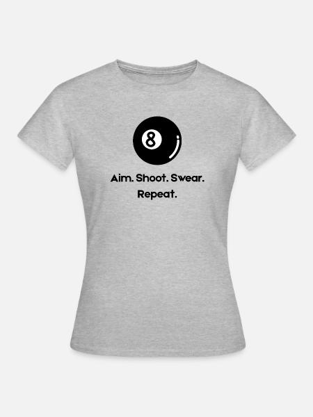 8 Ball - Billardball - Frauen T-Shirt - Grau meliert
