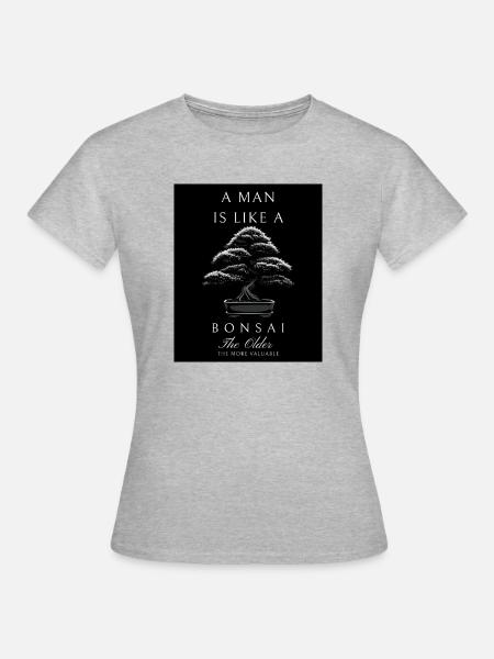 Mann wie Bonsai: Alter Wert - Frauen T-Shirt - Grau meliert