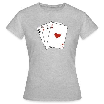 Four Aces - Women's T-Shirt - heather grey - Front - AI Model Female 172 dark (172cm)