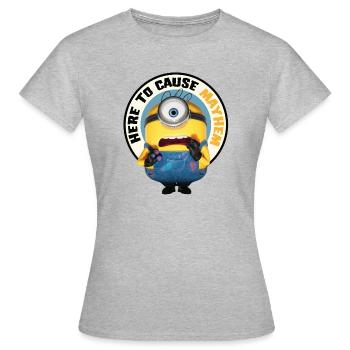 Minions Here To Cause Mayhem With Minion - Women's T-Shirt - heather grey - Front - AI Model Female 172 dark (172cm)