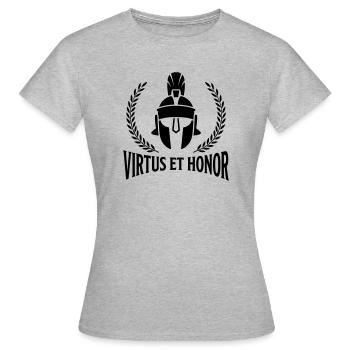 Virtus Et Honor Latin  - Motivational Quote - Women's T-Shirt - heather grey - Front - AI Model Female 172 dark (172cm)