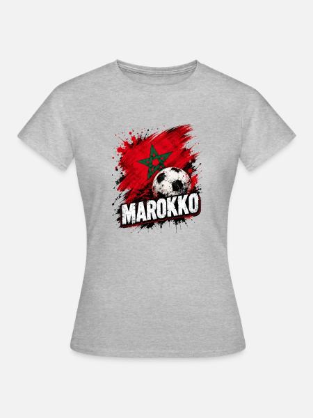 Marokko Fußball  - Frauen T-Shirt - Grau meliert
