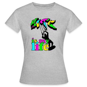 Kite Surfing is my Life Kiteboarding, Kitesurfer - Frauen T-Shirt - Grau meliert - Vorne - AI Model Female 172 dark (172cm)