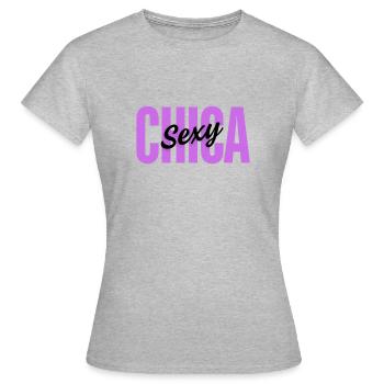 Sexy GIRL | Minimalist typographic design - Women's T-Shirt - heather grey - Front - AI Model Female 172 dark (172cm)