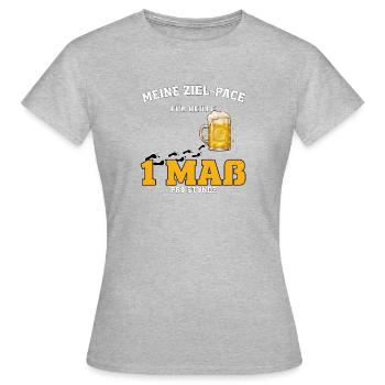 Ziel Pace: Eine Maß pro Stunde - Frauen T-Shirt - Grau meliert - Vorne - AI Model Female 172 dark (172cm)