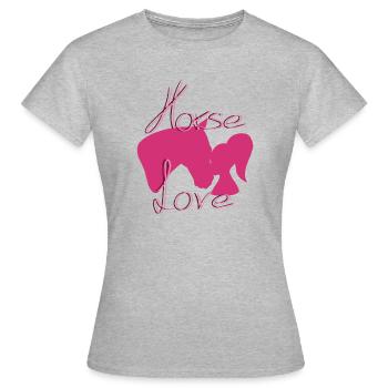 horse love - Women's T-Shirt - heather grey - Front - AI Model Female 172 dark (172cm)