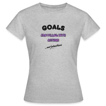Les objectifs sont remplis d’actions – conception motivationnelle - T-shirt Femme - gris chiné - Devant - AI Model Female 172 dark (172cm)