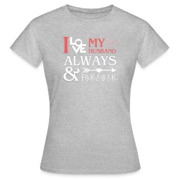 J’adore mon mari, cadeau romantique - T-shirt Femme - gris chiné - Devant - AI Model Female 172 dark (172cm)