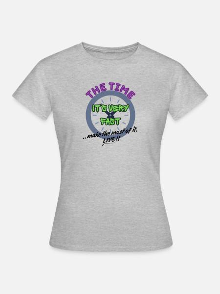 Die Zeit ist sehr schnell - Frauen T-Shirt - Grau meliert