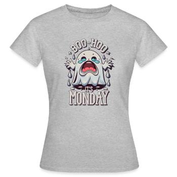 Es ist Montag lustiges Halloween - Frauen T-Shirt - Grau meliert - Vorne - AI Model Female 172 dark (172cm)
