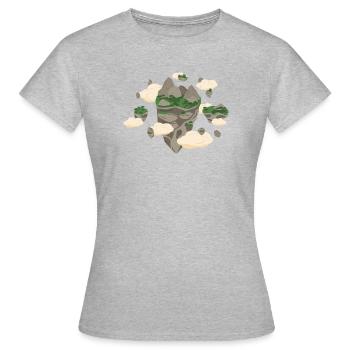 Schwimmende Inseln - Frauen T-Shirt - Grau meliert - Vorne - AI Model Female 172 dark (172cm)