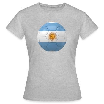 LE DRAPEAU DE L’ARGENTINE SUR UN BALLON DE FOOTBALL - T-shirt Femme - gris chiné - Devant - AI Model Female 172 dark (172cm)