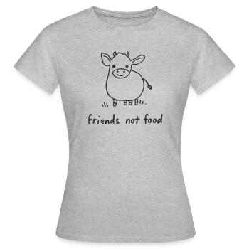 Friends Not Food Cow Vegan Minimalist - T-shirt Femme - gris chiné - Devant - AI Model Female 172 dark (172cm)
