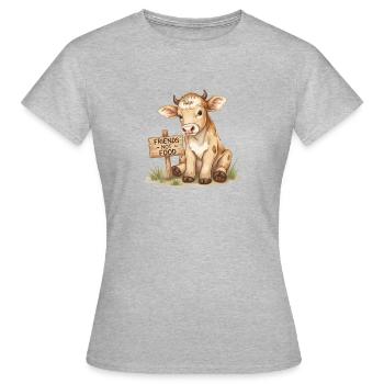 Amis Pas Nourriture Veau Droits des animaux véganes - T-shirt Femme - gris chiné - Devant - AI Model Female 172 dark (172cm)