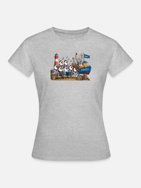 Seemöwen Chor - Frauen T-Shirt - Grau meliert