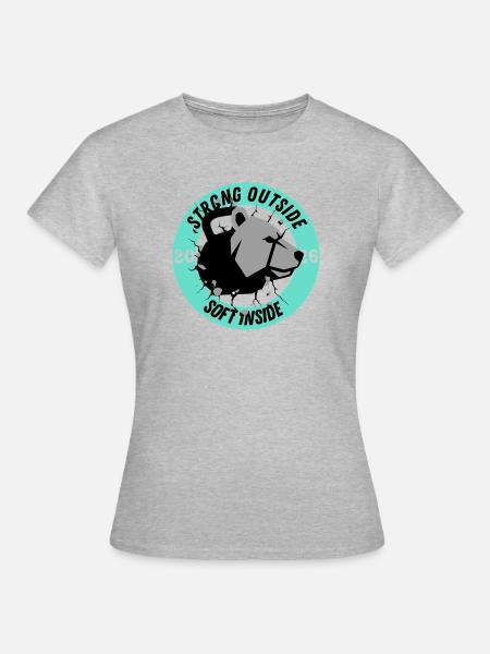 Strong Outside, Soft inside Break Through - Frauen T-Shirt - Grau meliert