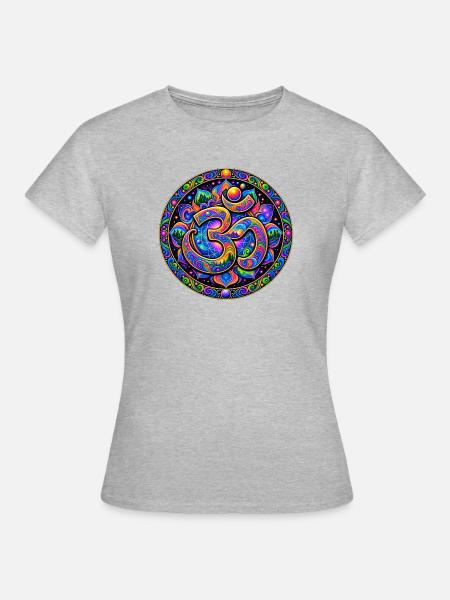 Om-Mandala - Frauen T-Shirt - Grau meliert