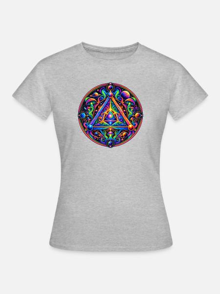 Tetraeder - Frauen T-Shirt - Grau meliert