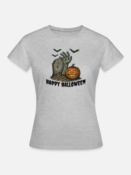 Halloween - Frauen T-Shirt - Grau meliert