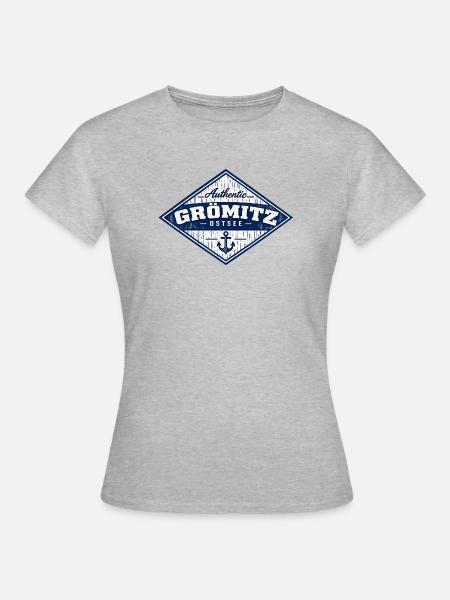 Grömitz - Ostsee - Deutschland - Riesenrad - Frauen T-Shirt - Grau meliert