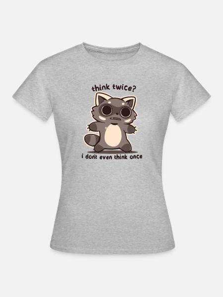 Überlegen Sie es sich zweimal - Frauen T-Shirt - Grau meliert