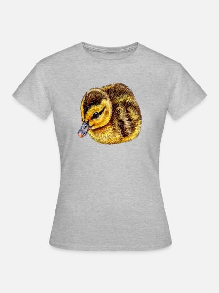 Stolze Entenmama Flauschiges Entenküken - Frauen T-Shirt - Grau meliert