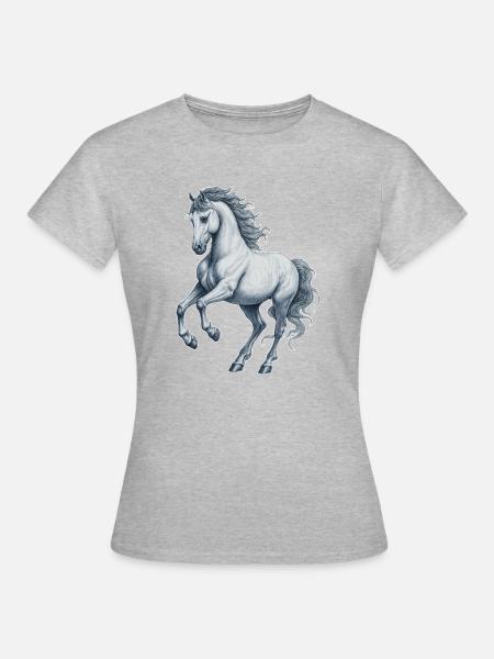 Pferd - Frauen T-Shirt - Grau meliert