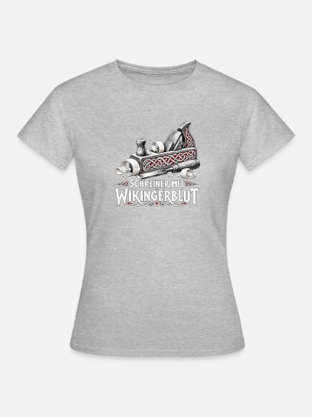 Schreiner mit Wikingerblut | Noventra - Frauen T-Shirt - Grau meliert