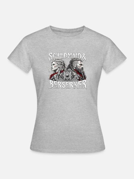 Schildmaid und Berserker | Noventra - Frauen T-Shirt - Grau meliert