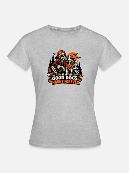 Gute Hunde spuken ewig - Frauen T-Shirt - Grau meliert