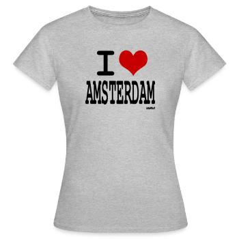 i love amsterdam - Frauen T-Shirt - Grau meliert - Vorne - AI Model Female 172 dark (172cm)
