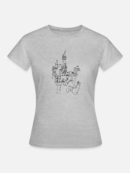 Schloss  - Frauen T-Shirt - Grau meliert