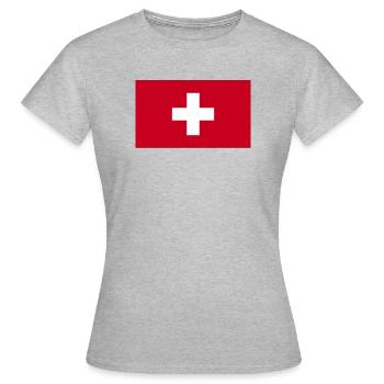 Drapeau national suisse - T-shirt Femme - gris chiné - Devant - AI Model Female 172 dark (172cm)