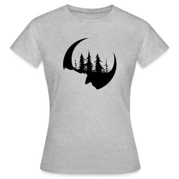 Dunkler Wald Gesicht und Sichel - Frauen T-Shirt - Grau meliert - Vorne - AI Model Female 172 dark (172cm)