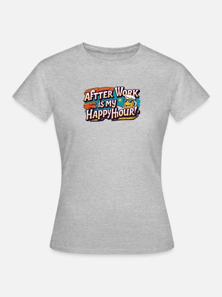 Feierabend ist meine Happy Hour - Frauen T-Shirt - Grau meliert