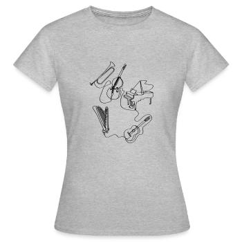 Music connects. - Women's T-Shirt - heather grey - Front - AI Model Female 172 dark (172cm)