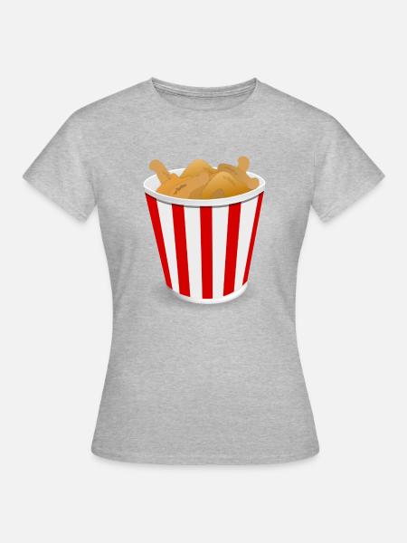 Fried Chicken - Frauen T-Shirt - Grau meliert