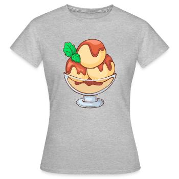 Crème glacée, crème glacée, crème glacée, crème glacée, boule, crème glacée, sundae - T-shirt Femme - gris chiné - Devant - AI Model Female 172 dark (172cm)