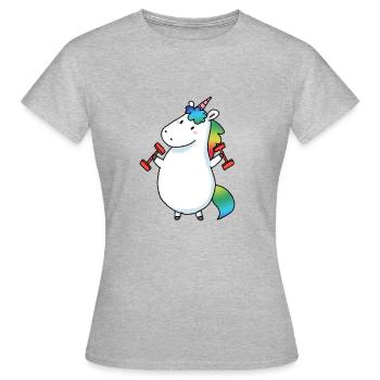 Thick unicorn shirt - Women's T-Shirt - heather grey - Front - AI Model Female 172 dark (172cm)