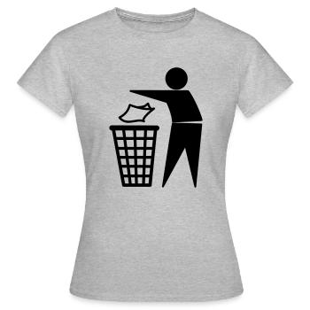 Mülleimer - Frauen T-Shirt - Grau meliert - Vorne - AI Model Female 172 dark (172cm)