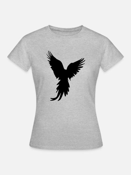bird silhouette - Frauen T-Shirt - Grau meliert