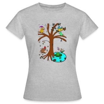 Arbre de saison - T-shirt Femme - gris chiné - Devant - AI Model Female 172 dark (172cm)