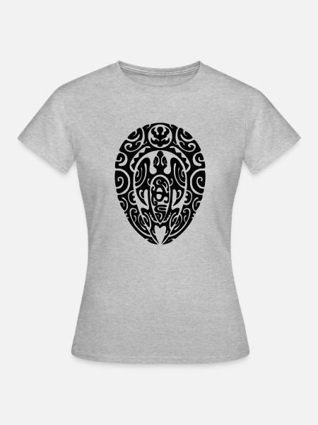 Maori Medaillon16 schwarz - Frauen T-Shirt - Grau meliert