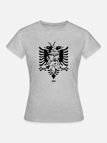 Skenderbeu Albania - Frauen T-Shirt - Grau meliert