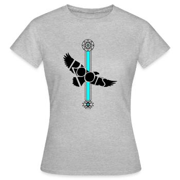RACINES INDIGÈNES - T-shirt Femme - gris chiné - Devant - AI Model Female 172 dark (172cm)