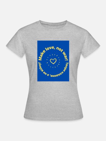 Make love not war - Frauen T-Shirt - Grau meliert