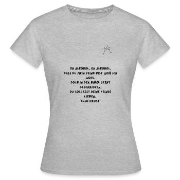 Biblisches betrinken - Frauen T-Shirt - Grau meliert - Vorne - AI Model Female 172 dark (172cm)