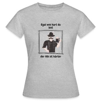 egal wie hart du bist - Frauen T-Shirt - Grau meliert - Vorne - AI Model Female 172 dark (172cm)